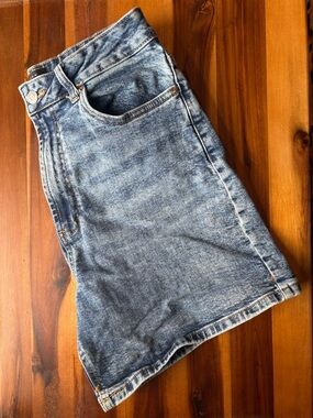 ASOS TALL High-Rise Medium Wash Denim Shorts